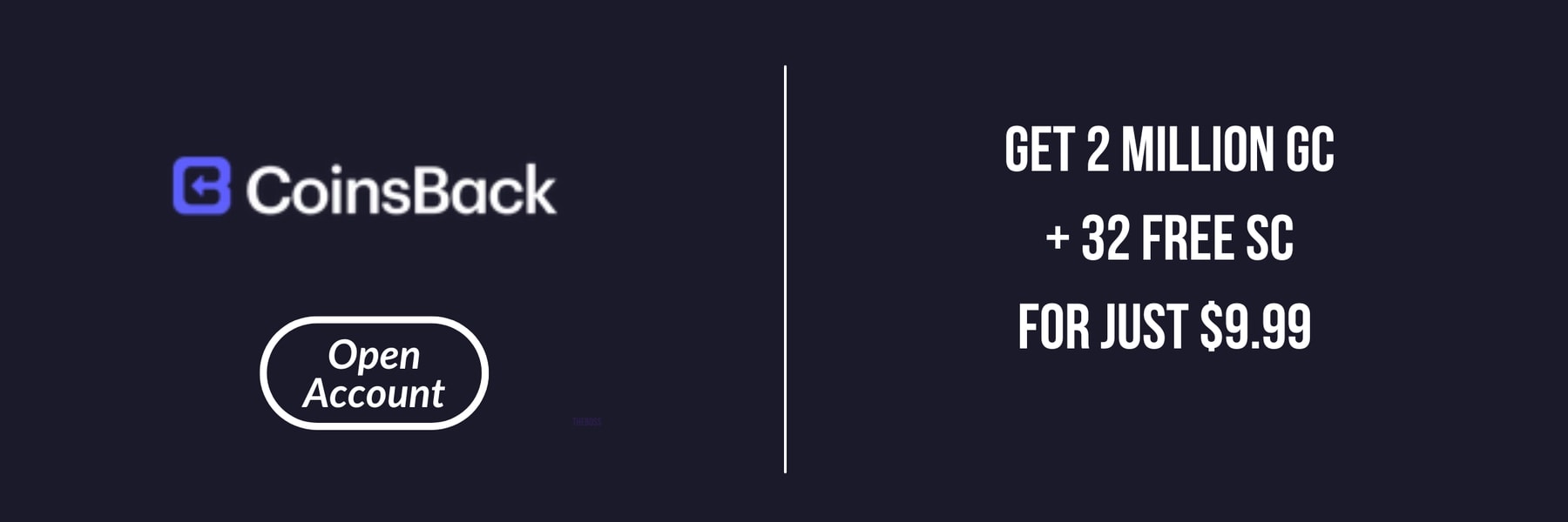 Coinsback — Get 2 Million GC + 32 Free SC for just $9.99